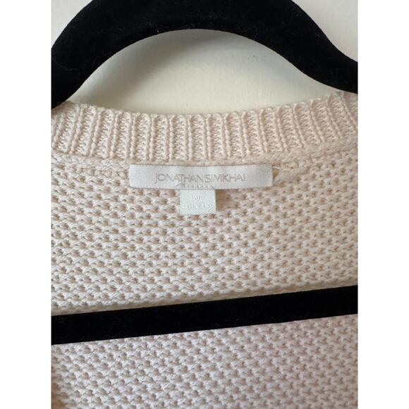 Jonathan Simkhai Knit 100% Wool Cardigan Cream Size Medium - Picture 2 of 4
